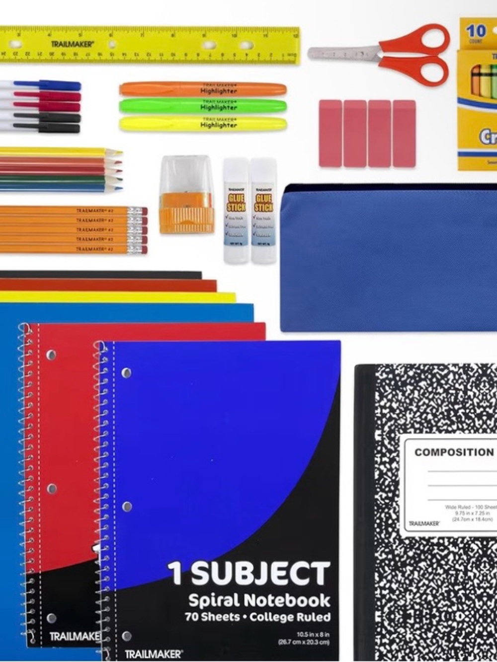 Trail maker School Supplies Kit 45 Piece School Supply Kit Grades K-12